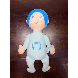 Tinny Noggins Helmet Baby Doll Plush Blue White Soft Stuffed Toy Embroidered 12"